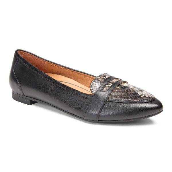 Vionic Flats Ireland - Savannah Flat Black - Womens Shoes Discount | IEPAF-8173